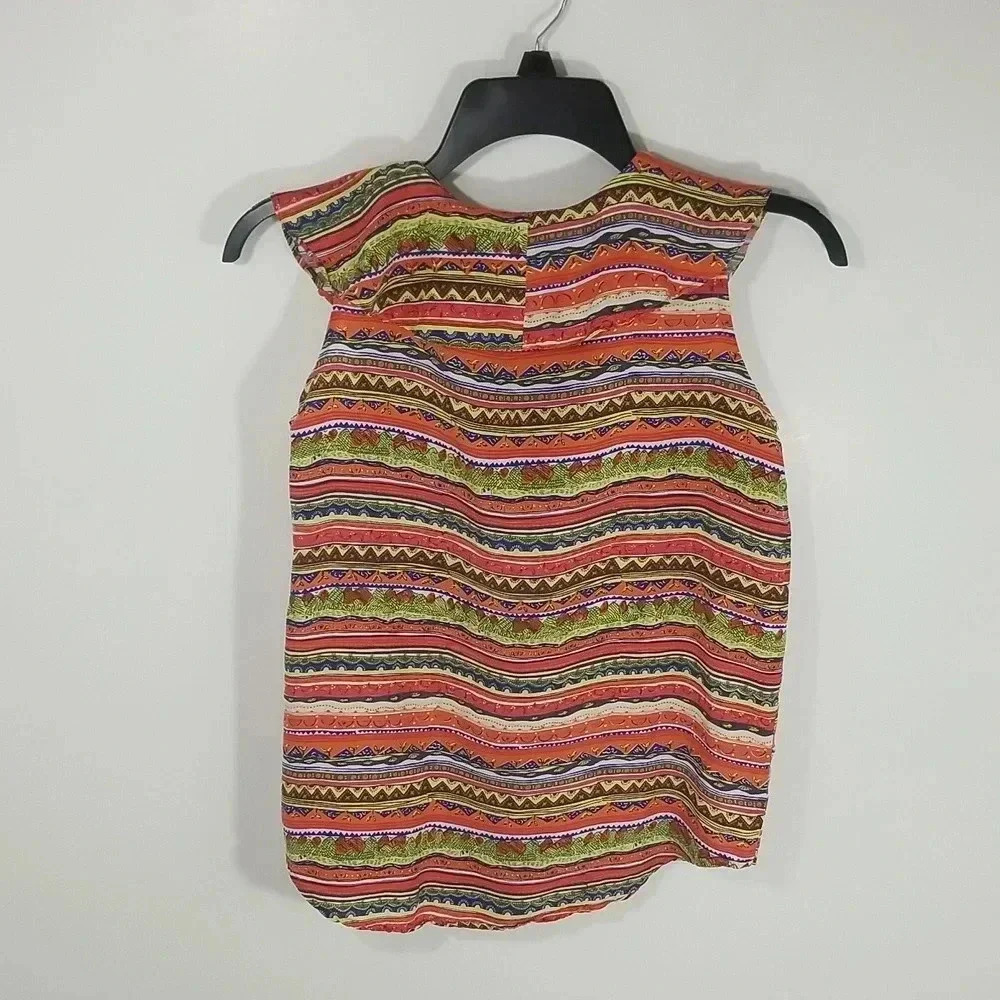 {Fenn Wright & Manson} Silk Ruffled Button Down Sleeveless Blouse - Picture 3 of 10